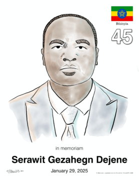 digital portrait of Serawit Gezahegn Dejene death 2025/01/29 45 years old 8-1/2"x11" letter color