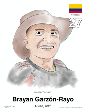 digital portrait of Brayan Rayo-Garzon death 2025/04/08 27 years old 8-1/2"x11" letter color