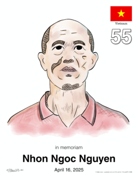 digital portrait of Nhon Ngoc Nguyen death 2025/04/16 55 years old 8-1/2"x11" letter color