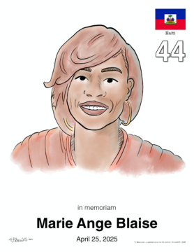 digital portrait of Marie Ange Blaise death 2025/04/25 44 years old 8-1/2"x11" letter color